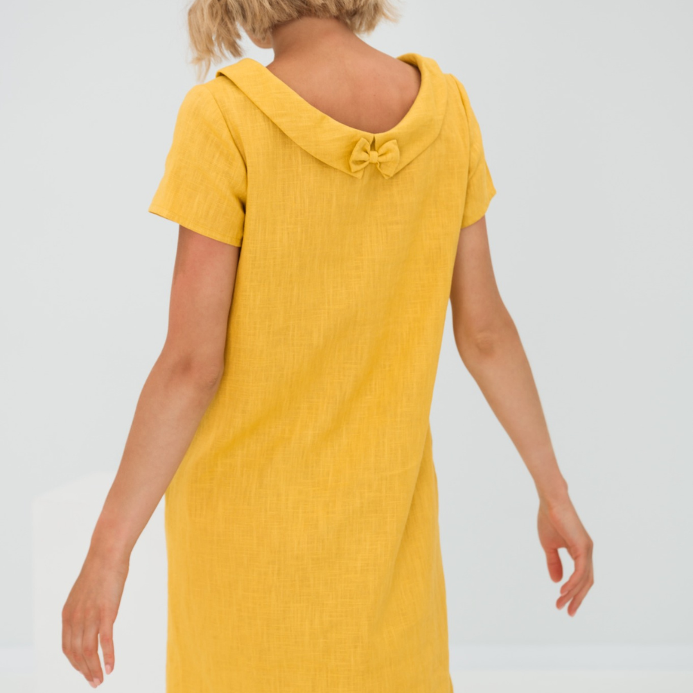 Elegant Summer Soft Linen Dress With Pockets