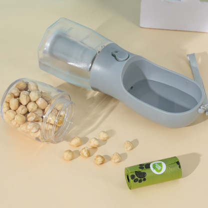 3in1 Dog Water Cup with Food and Waste Bag Holder