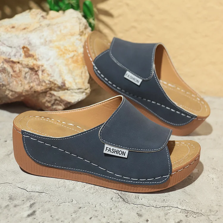 Comfortable Arch Support Slides Women’s Solid Color Sandals