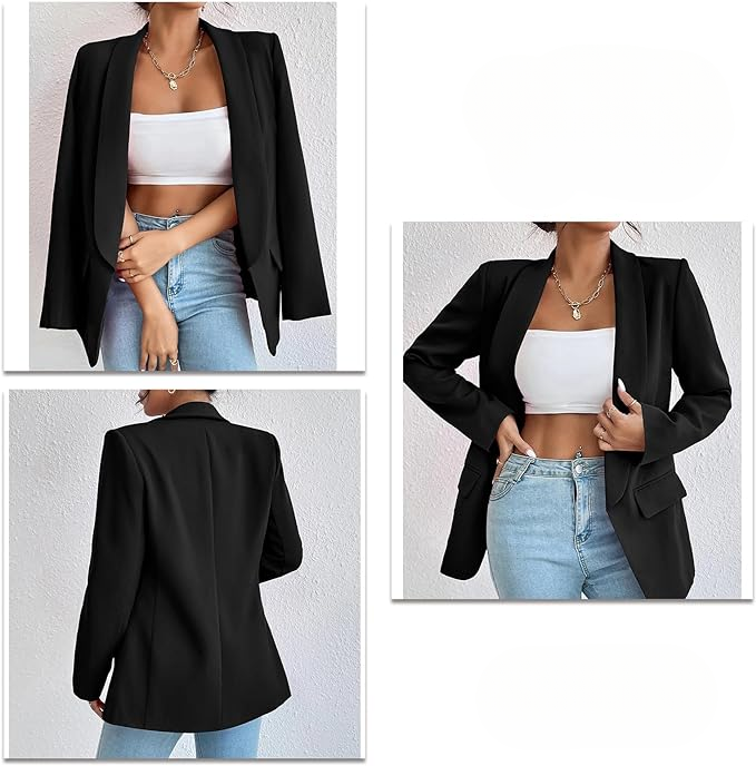 Solid Shawl Collar Chic Comfort Blazer