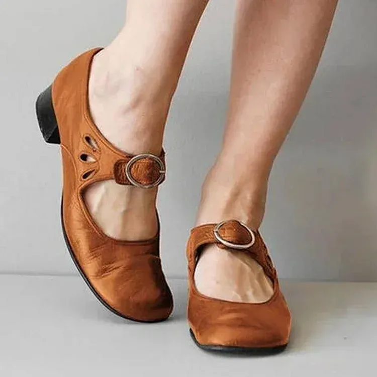 Mary Janes Summer Low Heel Vintage Women Shoes
