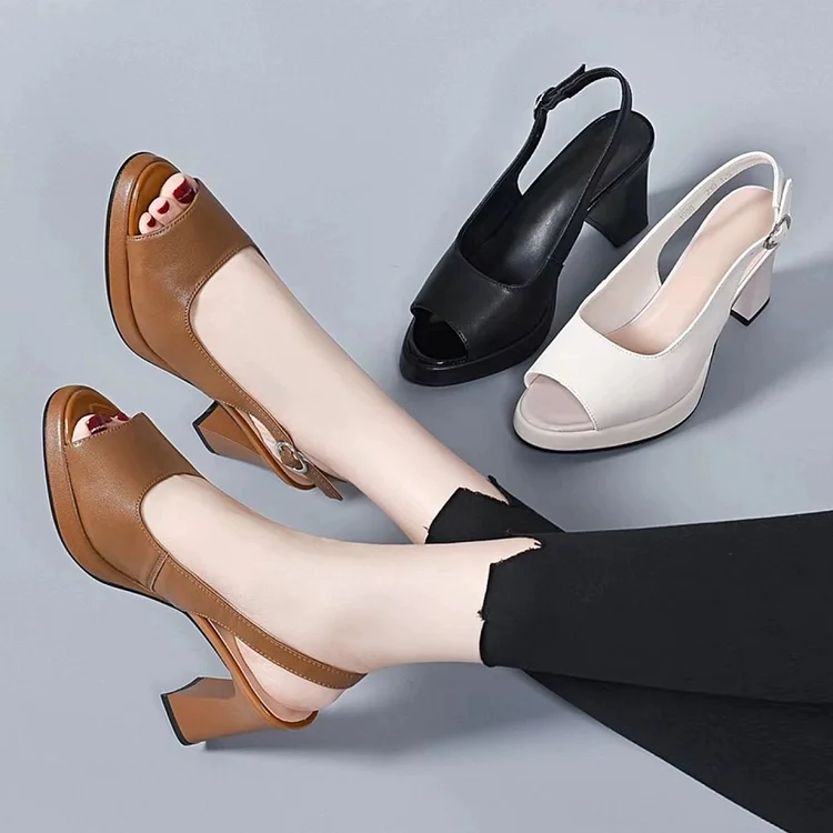 Orthopedic High-Heel Sandals with Adjustable Straps