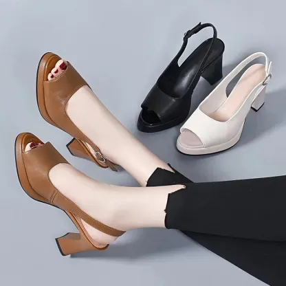 Orthopedic High-Heel Sandals with Adjustable Straps