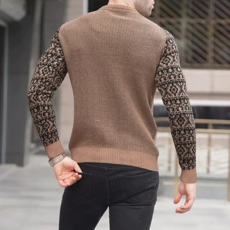 Waffle Long Sleeve Men's T-Shirt Pullover Sweater