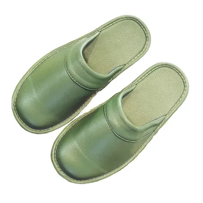 Leather Flat Men Slippers Light Odorless Leisure Shoes