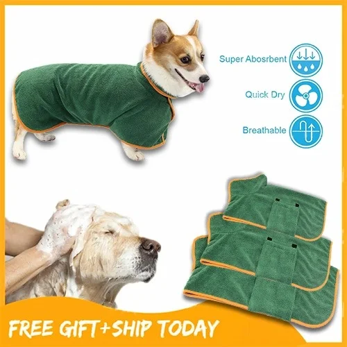 Microfiber Dog Bathrobe-gladdween
