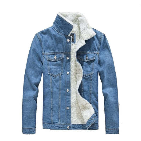 Men's Winter Fleece Denim Jacket