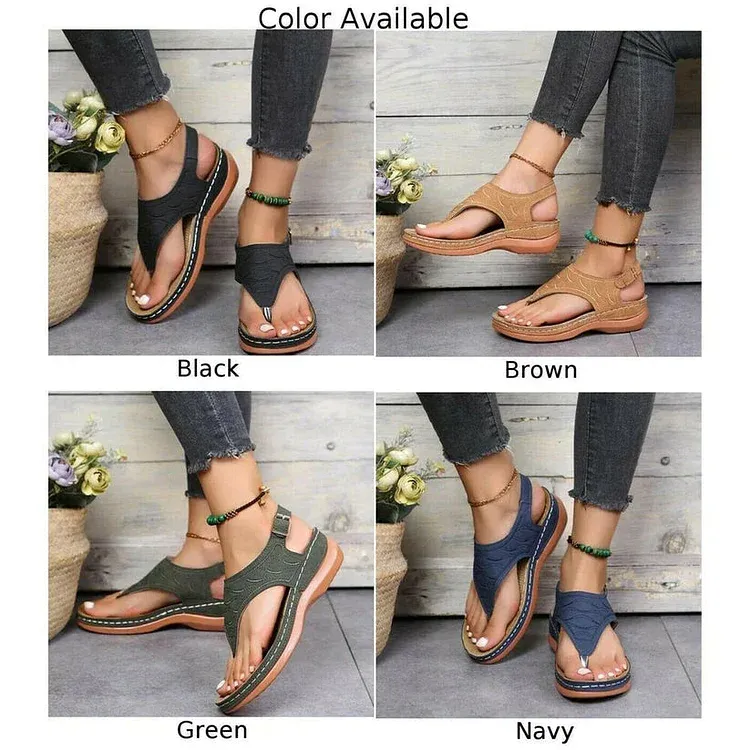 Leather Orthopedic Arch Support Sandals Diabetic Walking Sandals