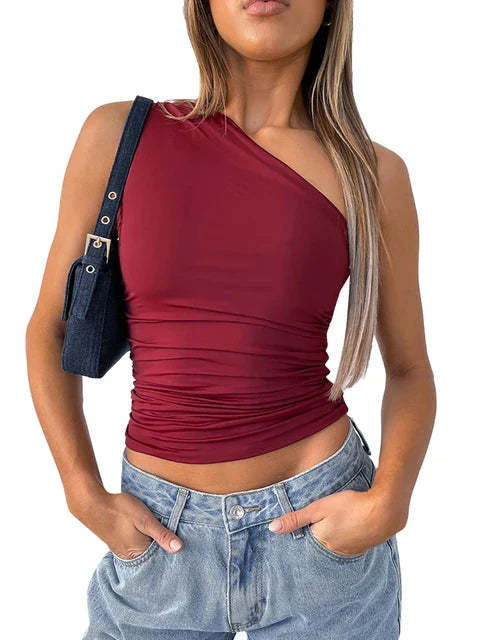 Livia - Women's one-shoulder tank top with bare back