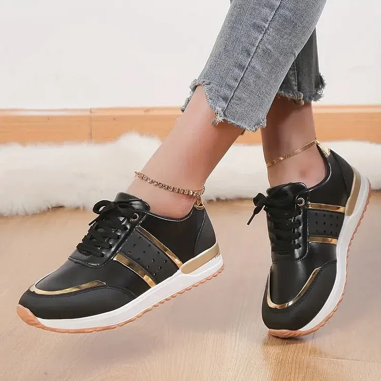 Orthopedic Women Shoes Leather Breathable Comfy Summer Platform Sneakers
