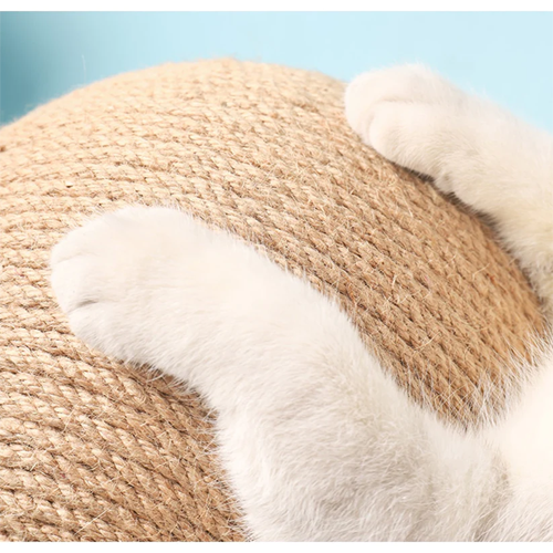 Cat Scratching Ball Toy Kitten Sisal Rope Ball Board-gladdween