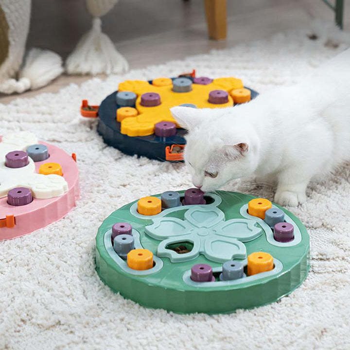Cat Food Puzzle Feeder, Cat Treats Puzzle Toys-gladdween