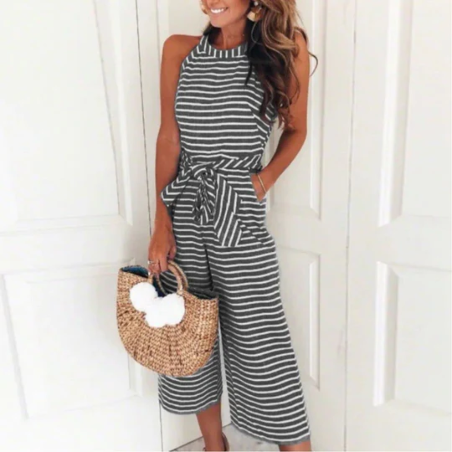 Trixie - Women Striped Sleeveless Jumpsuit