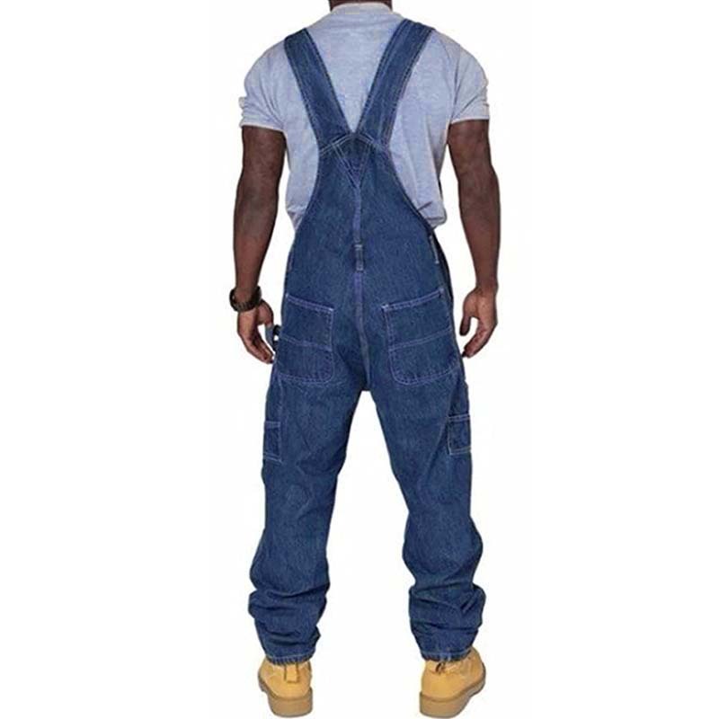 Men's Casual Denim Multi-pocket Loose Overalls