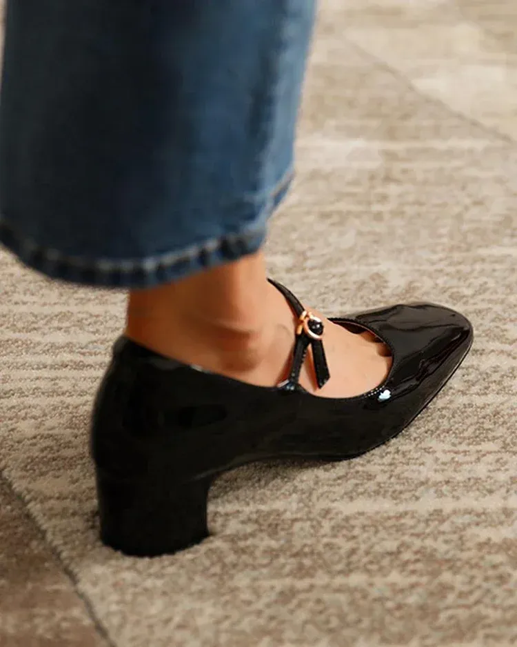 Square Toe Heeled Mary Janes