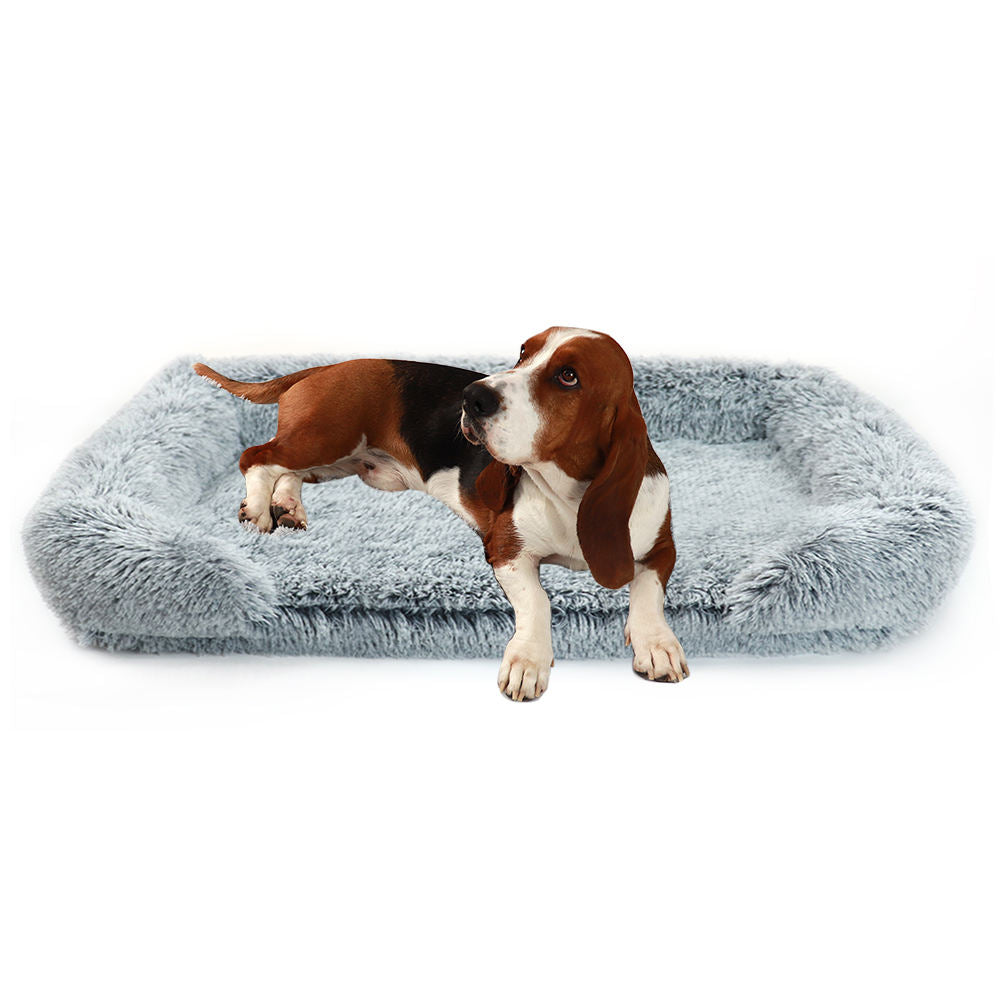 Calming Dog Bed - Cozy Orthopedic Faux Fur Memory Foam Lounger Dog Beds