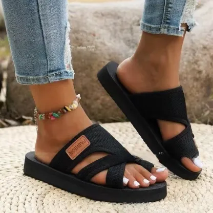 Women's Breathable Mesh Peep Toe Thong Slide Sandals