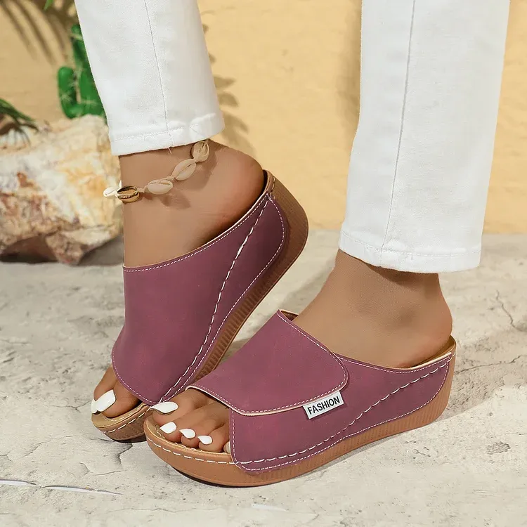 Comfortable Arch Support Slides Women’s Solid Color Sandals