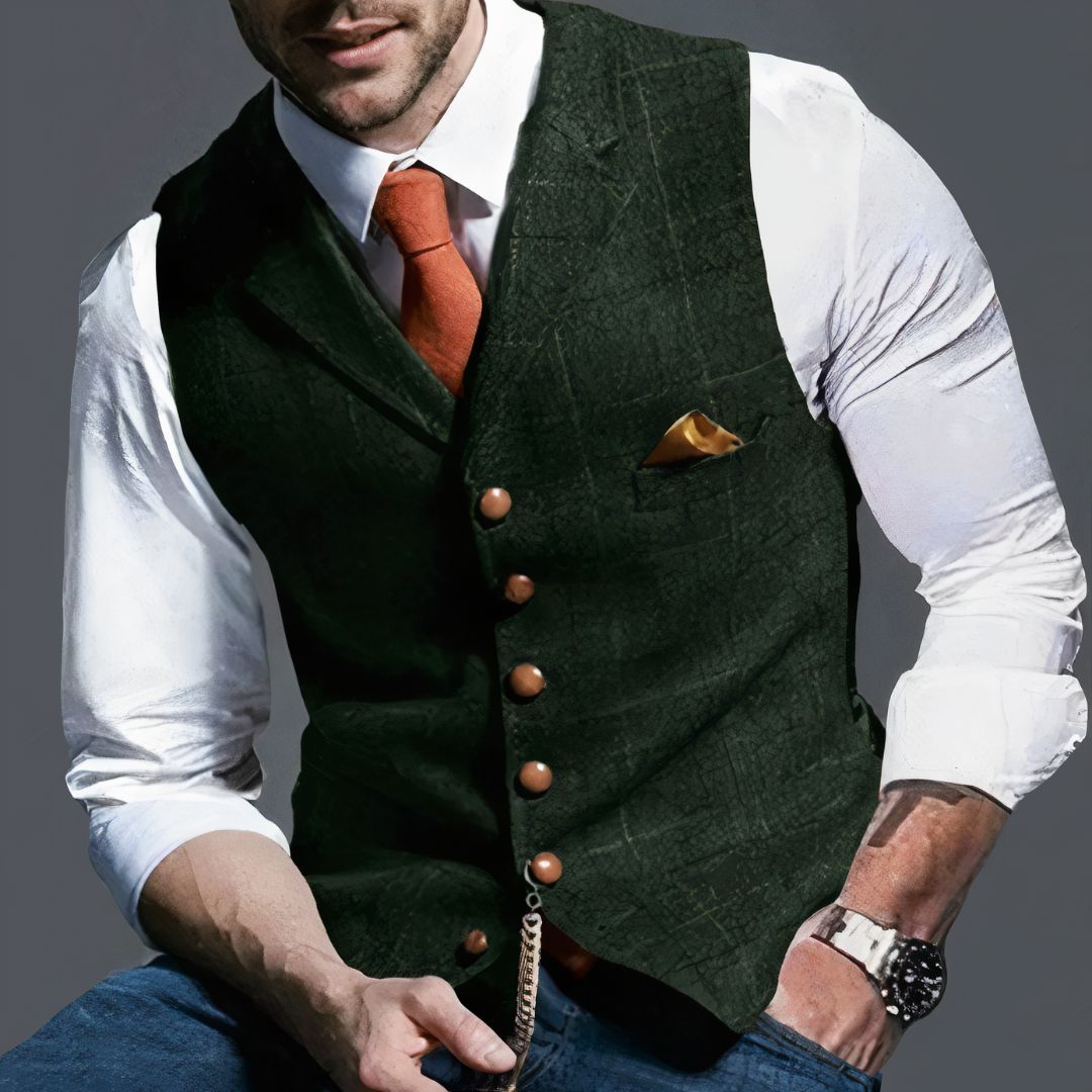 Casual Plaid Tank Top Slim Waistcoat for Men