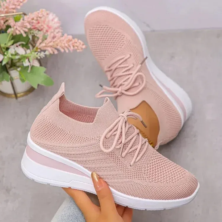 Women's Platform Sneakers Knit Slip-On