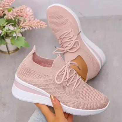 Women's Platform Sneakers Knit Slip-On