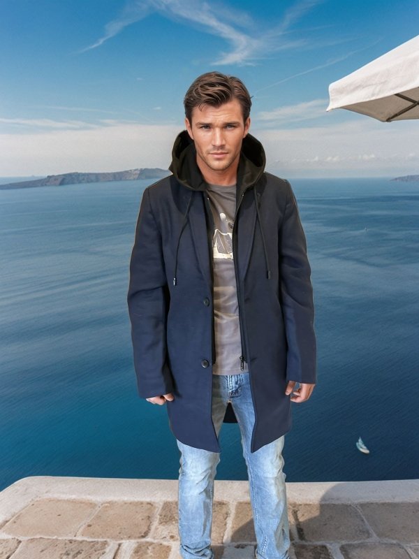 Casual Woolen Mid-Length Coat With Detachable Hat