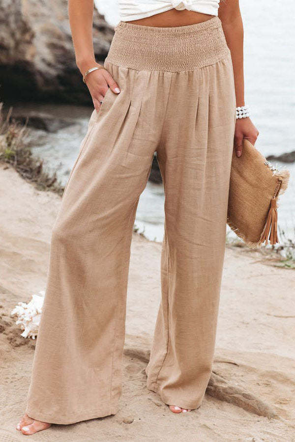 Ophelia - Women's Trousers - Chic - Cotton And Linen - Formal Occasions
