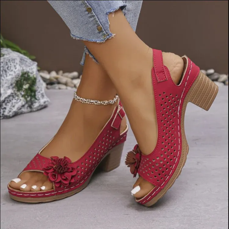 Women's Floral Cutout Slingback Sandals