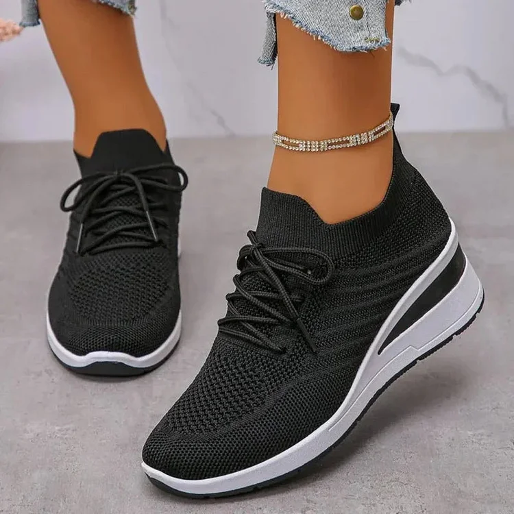 Women's Platform Sneakers Knit Slip-On