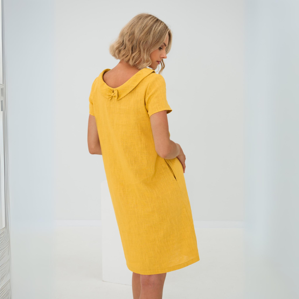 Elegant Summer Soft Linen Dress With Pockets