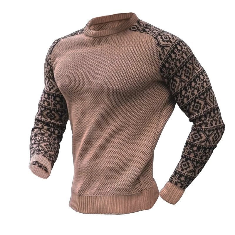 Waffle Long Sleeve Men's T-Shirt Pullover Sweater