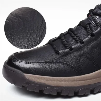 Men's Orthopedic Leather Shoes Waterproof Posture Support