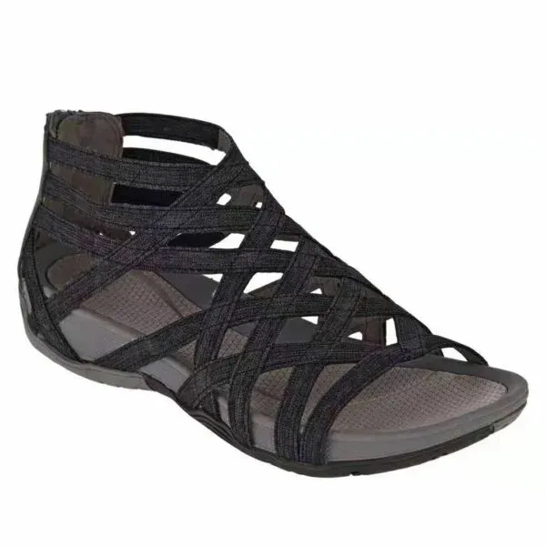 Hollow Out Breathable Round Toe Flat Sandals