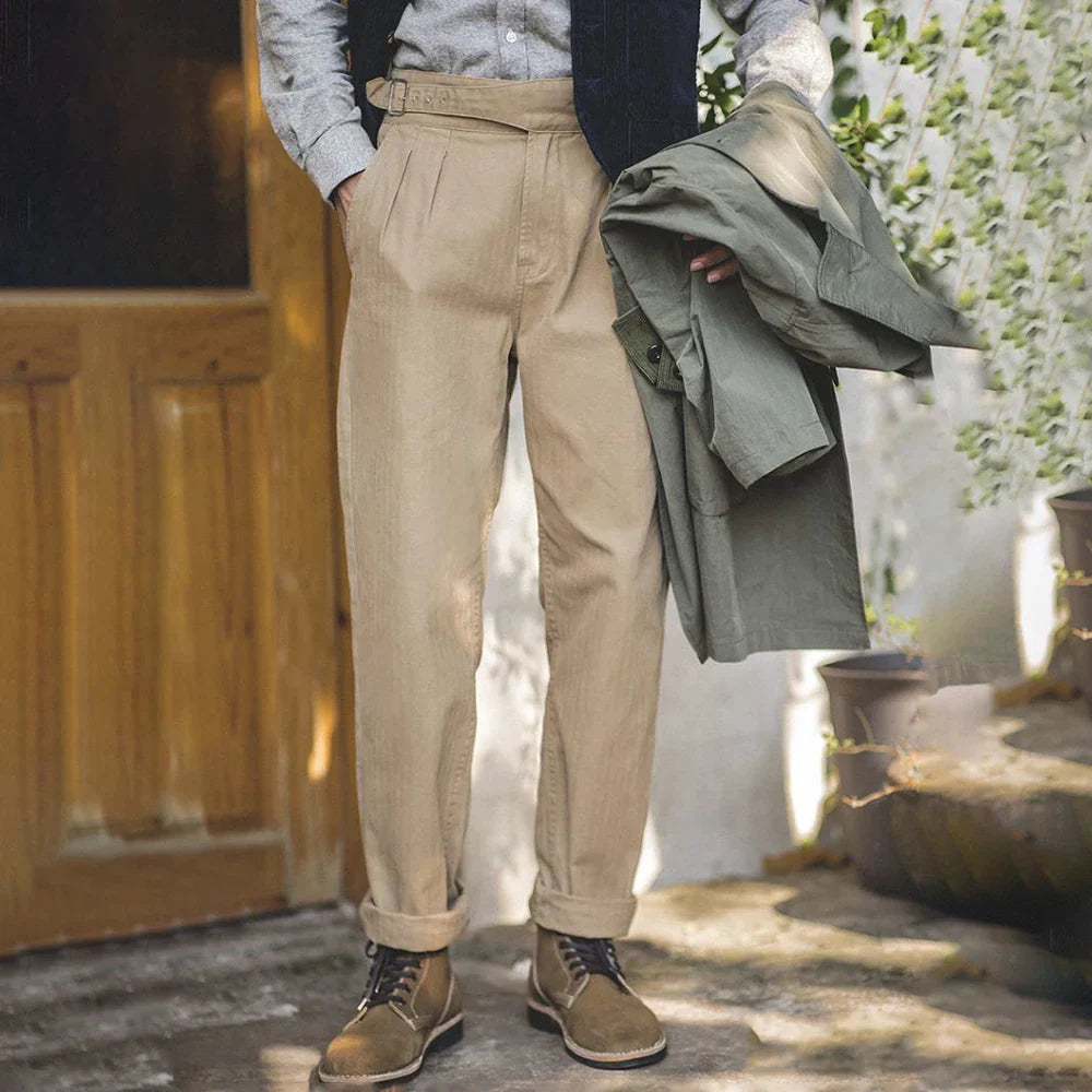 Harrison - Gurkha trousers with pleated front