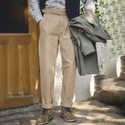 Harrison - Gurkha trousers with pleated front