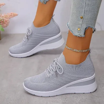 Women's Platform Sneakers Knit Slip-On