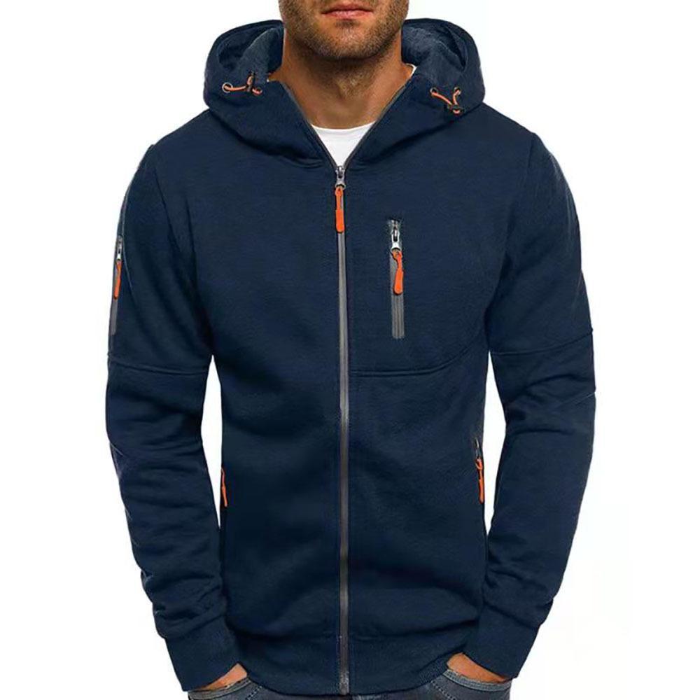 Men's Zipper Cardigan Hooded Sweatshirt Jacket