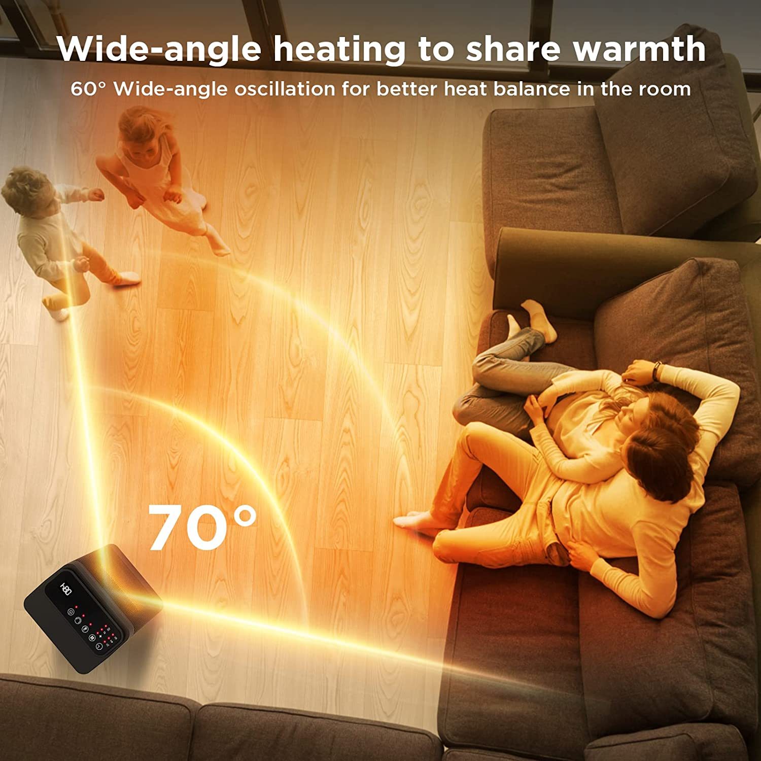 Space Heater With Fan & Thermostat 1500w/1200w-gladdween