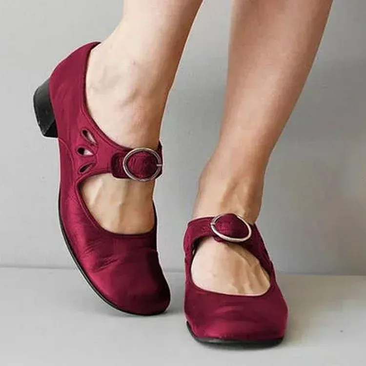 Mary Janes Summer Low Heel Vintage Women Shoes