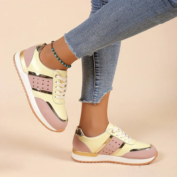Orthopedic Women Shoes Leather Breathable Comfy Summer Platform Sneakers