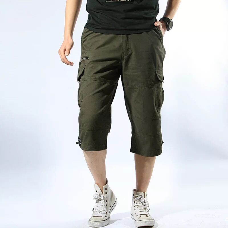 Men's Multi-Pocket Cargo 3/4 Shorts
