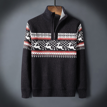 Christmas designed high collar jumper for men