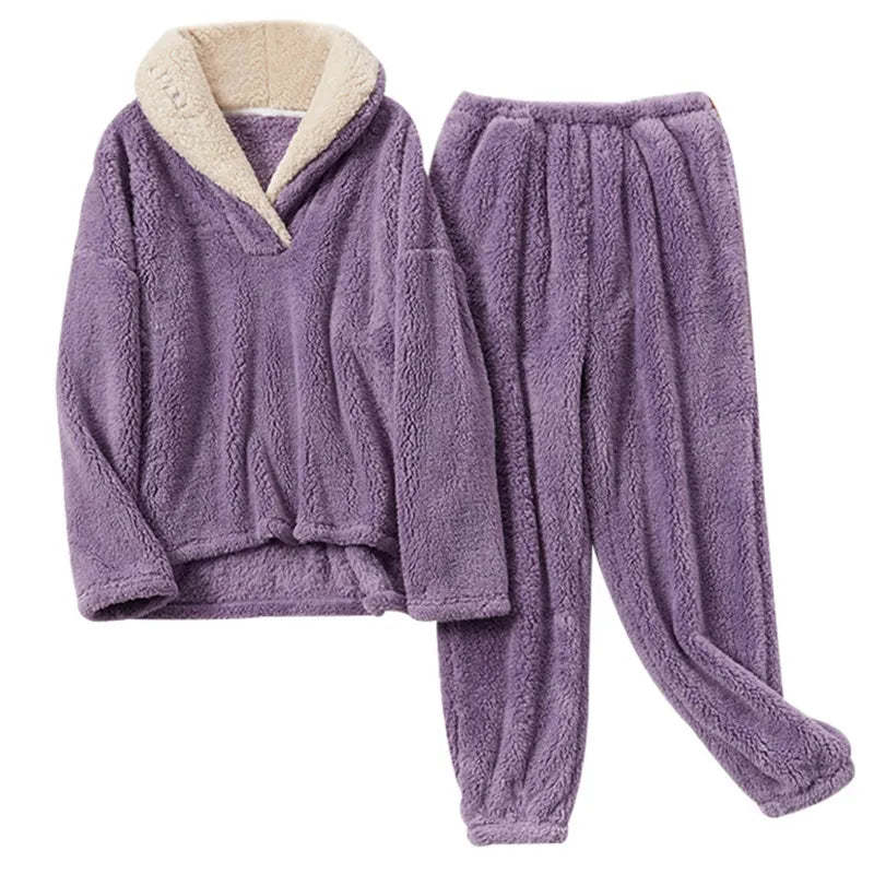 Fluffy Night Fleece - Pajama Set for Women