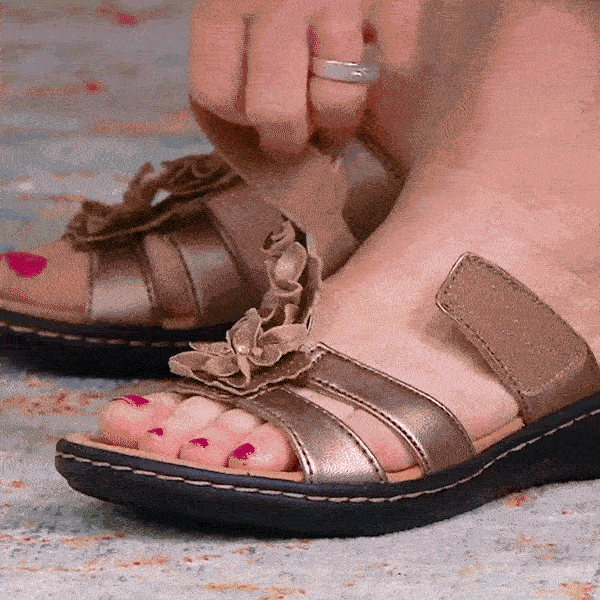 Leather Orthopedic Sandals For Women Soft Unique Flower Detail