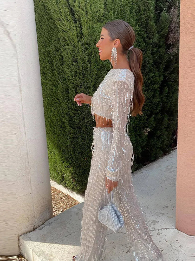 Jasmine - Pants with Crop Top Set