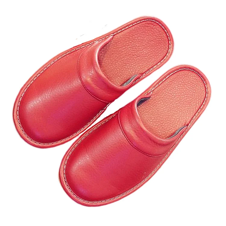 Leather Flat Men Slippers Light Odorless Leisure Shoes