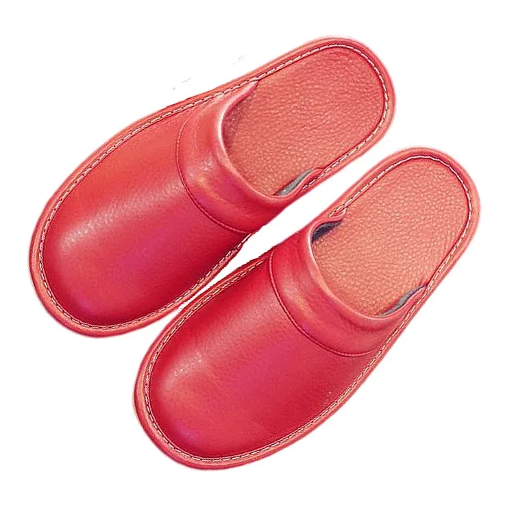 Leather Flat Men Slippers Light Odorless Leisure Shoes