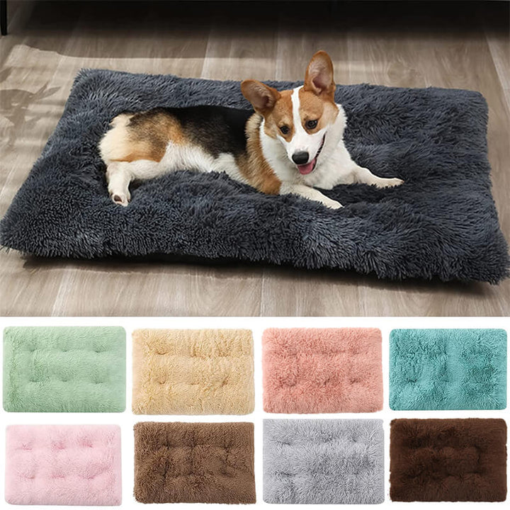 Soft Plush Dog Crate Bed for Dogs Cats, Kennel Pad
