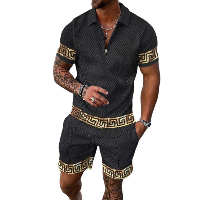 MEN'S SHORT SLEEVE POLO SHIRT SHORTS SET