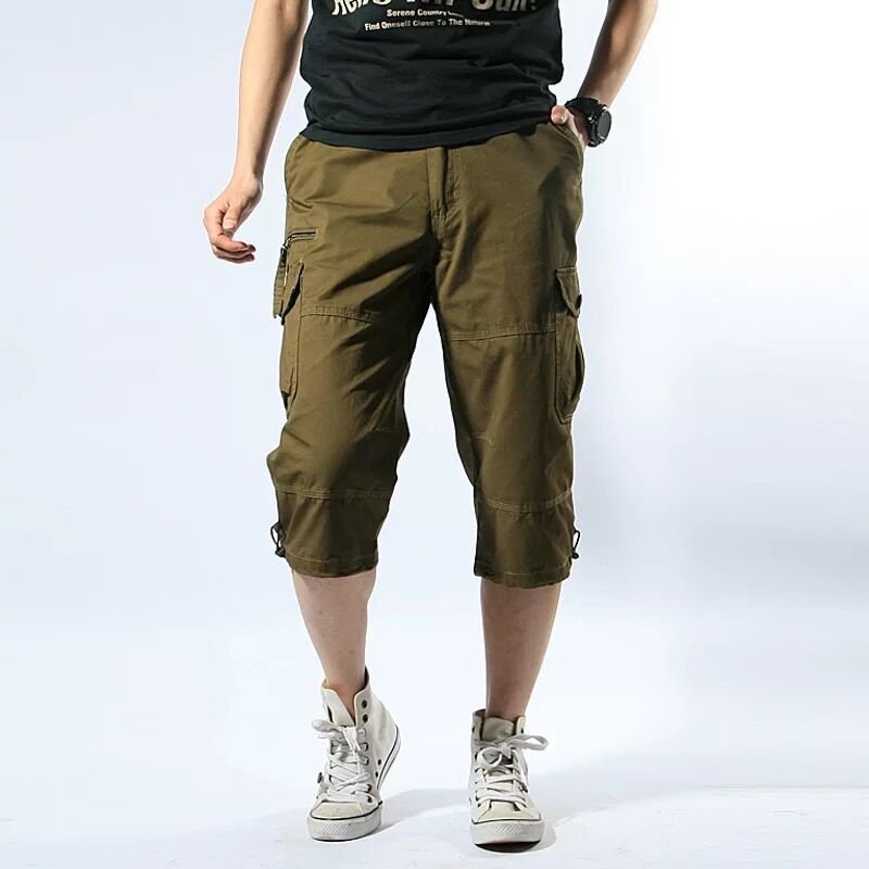 Men's Multi-Pocket Cargo 3/4 Shorts